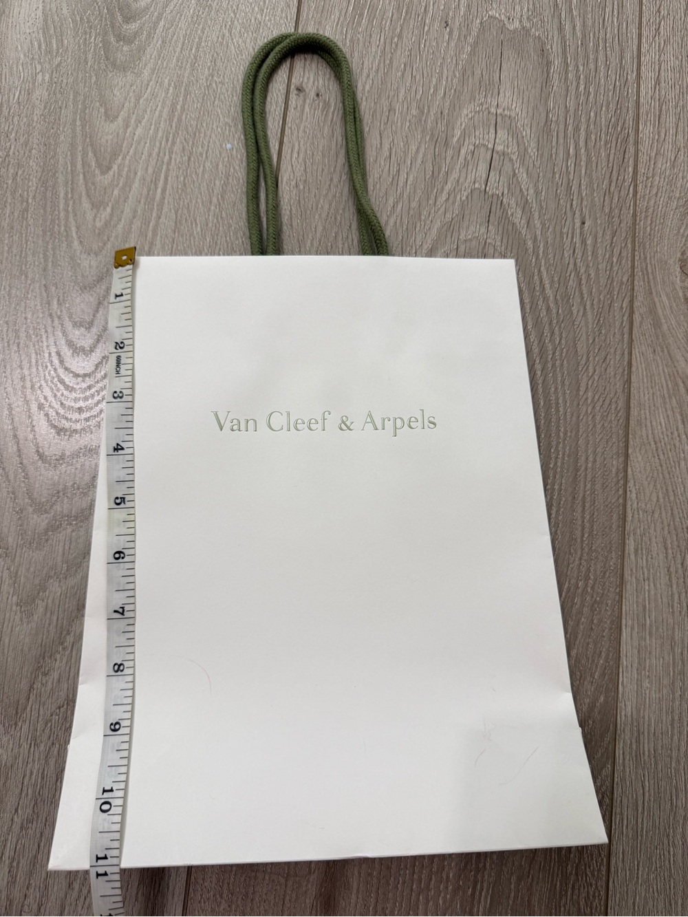 Van Cleef & Arpels White Gift Bag with Olive Handles